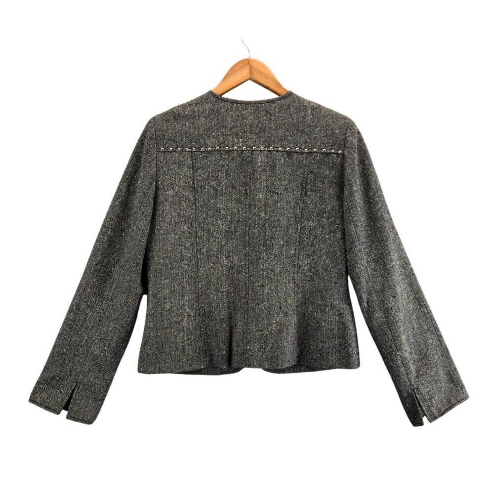 Vtg 90s Blazer Moto Gray Weave Multi Color Specs Silver Studs & Thread M Mishca - Picture 5 of 15